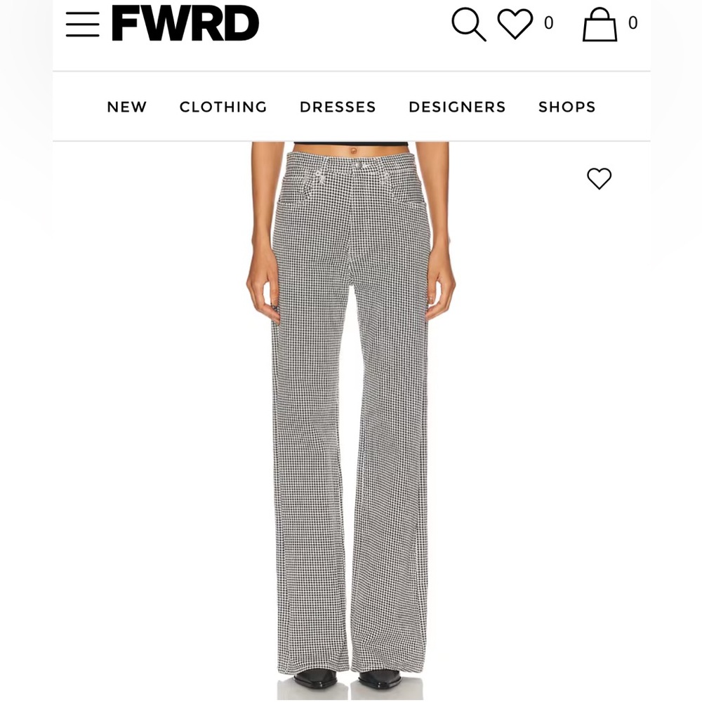 R13 Jane Straight Leg Houndstooth Pants